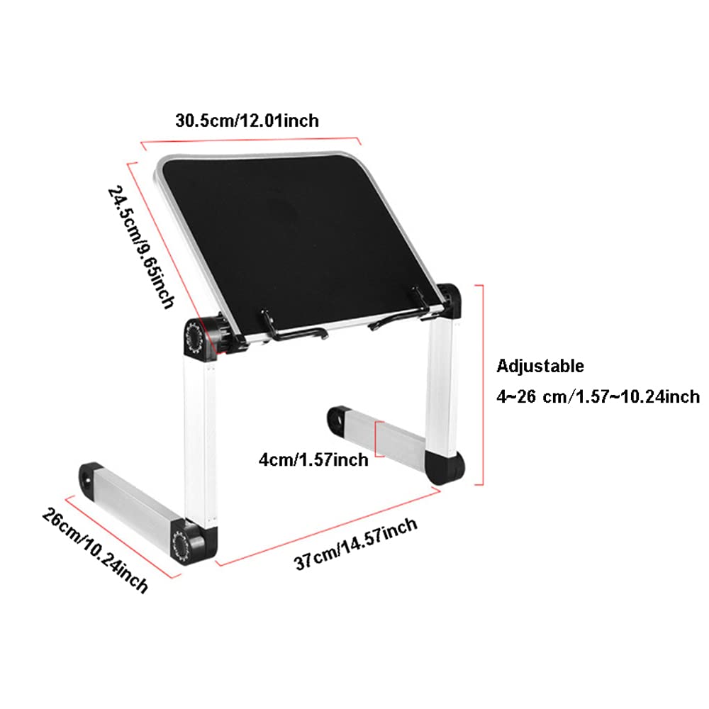 Boekenstandaard Voor Lezen, Kookboekhouderstandaard, Opvouwbare Boekenstandaard, In Hoogte Verstelbare Laptopstandaard, Intrekbare Bladklemmen, Voor Tablet Ereader (Color : /Gray
