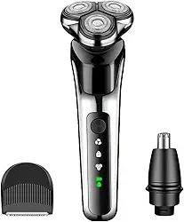 Barbeador elétrico masculino 5 em 1, barbeador recarregável tipo C