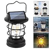 Honseadek Linterna LED solar de estilo vintage de 12,3 x 12,3 x 6,8 pulgadas, IP65, resistente a la intemperie, para exteriores, montaje en pared, luz maniobrable para jardines, patios, camping