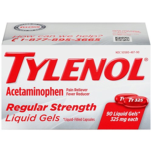 Tylenol Regular Strength Liquid Gels, 90 Count Per Bottle (3 Bottles)