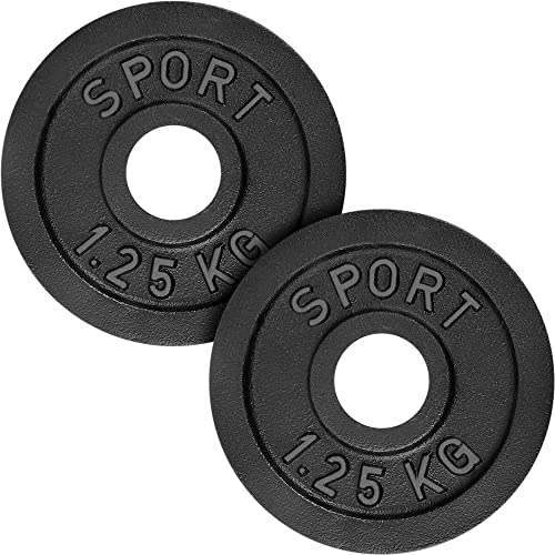 AtHaus® Hantelscheiben 2x 1,25kg Set Gusseisen Hantel Gewichte 30/31 mm Ø...