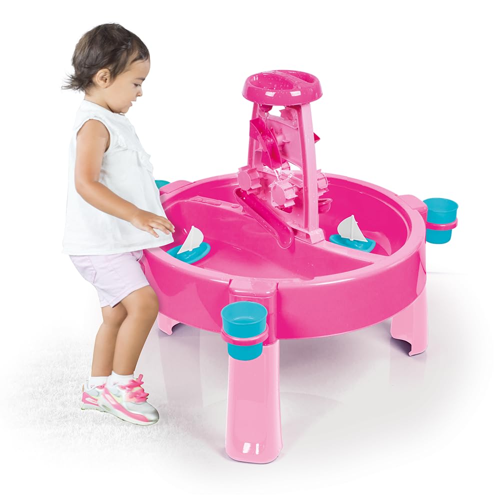 Dolu – Pink 3-in-1 Activity Sand and Water Play Table – Pink Indoor & Outdoor Activity Table with Lid for Children Aged 2 to 8 years old (73cm H)