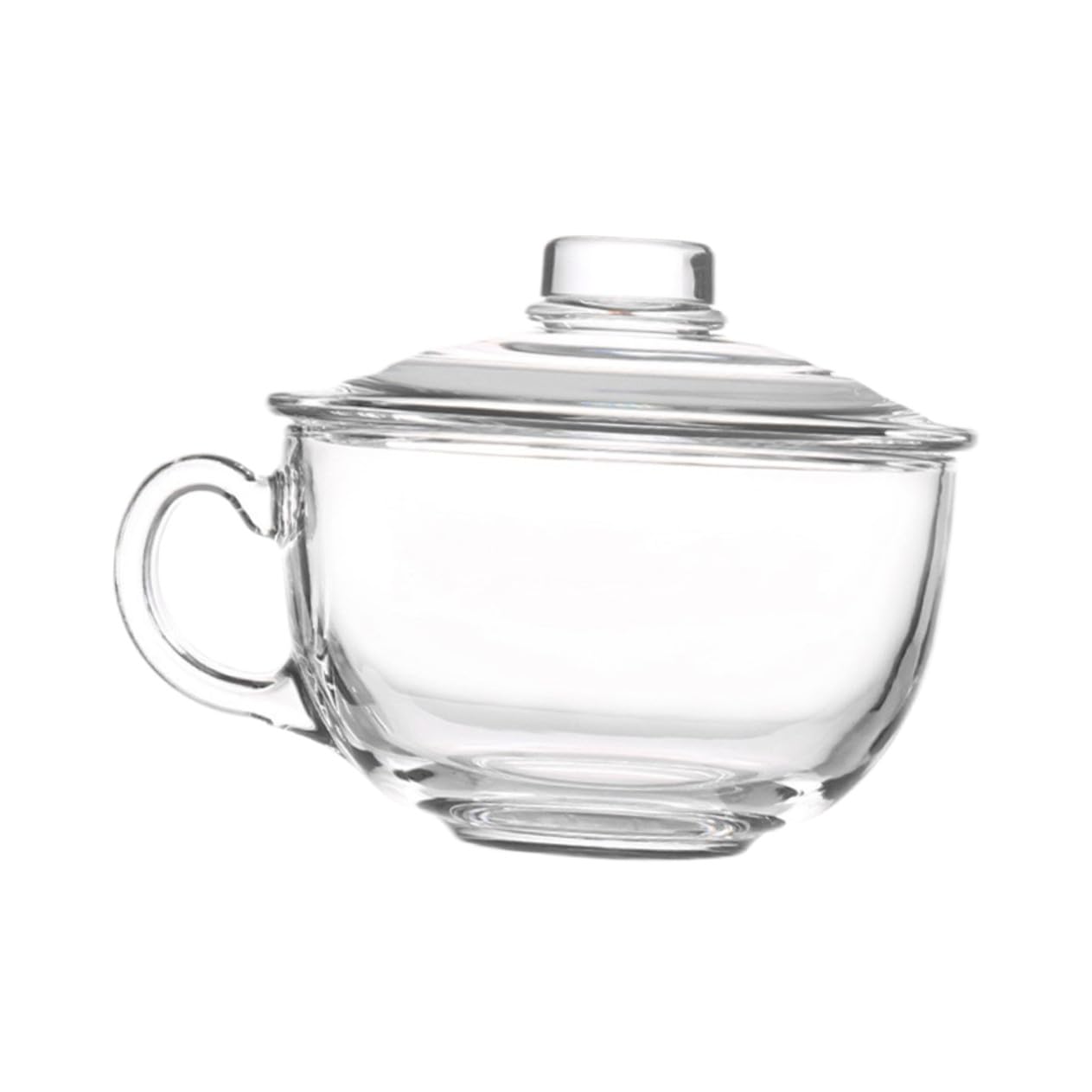 NOLITOY Bol de Vidrio con Tapa y Asa Cuenco Transparente para Desayuno Ensalada y Postres Recipiente Doméstico Resistente y Fácil de Limpiar para Uso Diario