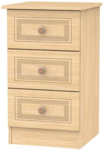 Calle Modern Style 3 Drawer Bedside Table (Frame Material: Wood, Fully Assembled) (Light Oak)