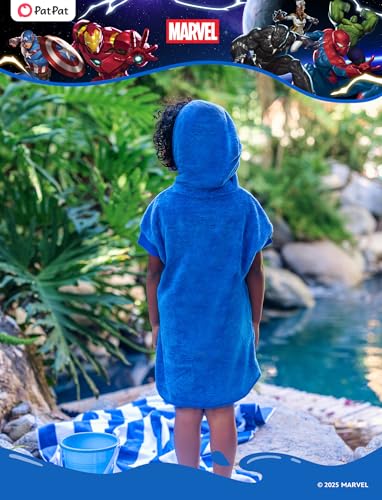 Image of Disney Marvel Princess Frozen Stitch Elsa Girls Hooded Swim Cover Up for Swimsuit Bathing Suit Swimwear Pocket 4-7 Years