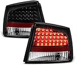 ACANII - For 2006 2007 2008 Dodge Charger Black Housing LED Tail Lights Brake Lamps Set Assembly Driver & Passenger Side