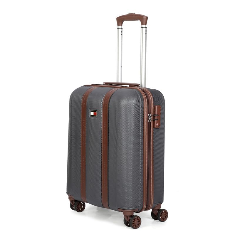 Image of TOMMY HILFIGER Large Hard Luggage Graphite X - Olive | Check-in Trolley Bag with TSA Lock | 360 Spinner Double Wheels | Telescopic Handle | PC Shell Suitcase | 78.5cm | 129L Capacity