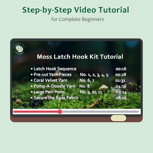 Image of msamiagfn Latch Hook Kits for Adults Beginners with 3D Moss Design Coasters, 2 Pack - DIY Craft Hobbies for Women