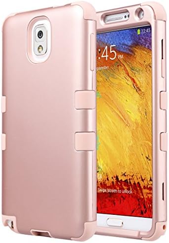ULAK Galaxy Note 3 Case, Note 3 Case Knox Armor 3 in 1 PC+Silicone Hybrid Dust Scratch Resistance Anti-Slip Cover for Samsung Galaxy Note 3,Note III,N9000,N9005,Rose Gold