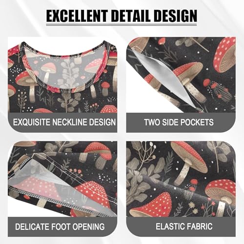 Mushroom Pajama Set Pajamas Sleepwear Nightwear Loungewear Clothes Set B04028974