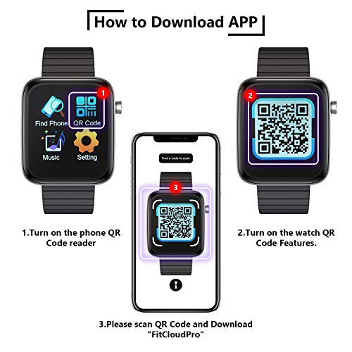 Bingofit 1.54" Full Touch Screen Smart Watch, Waterproof Activity Tracker Sport Watch with Heart Rate Blood Pressure Monitor, Step Calorie Sleep Tracker Fitness Watch Men Women for Android & iOS Phone - Thumbnail 7