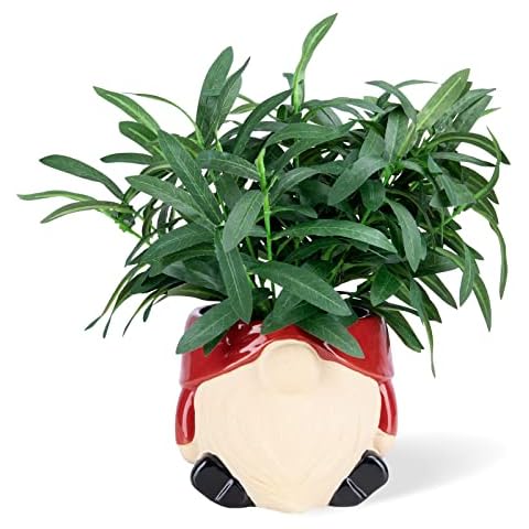 Chonsun Ceramic Planter, 6 Inch, Red Gnome, Indoor, Mid-Century Style Cover