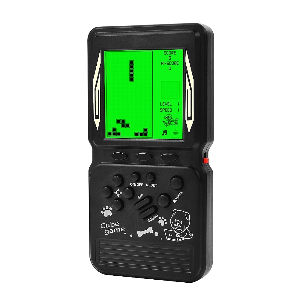 CZT New Retro Block game console green backlight large screen more convenient for playing games classic nostalgia puzzle built-in 999 in 1 brick game children's gift (Black) - Image 2