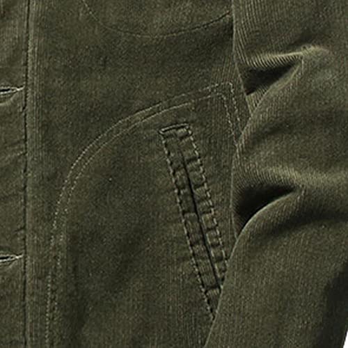 HAOLEI Mens Coats and Jackets Winter Sale Clearance,Teddy Fleece Lined Corduroy Jacket Lapel Thick Warm Military Cowboy Coats Long Sleeve Button Down Plain Outdoor Outwear Coat for Men UK Size 10-22 - Image 3