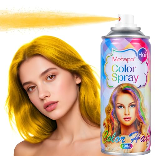 Blonde Hair Spray, Blonde Temporary Hair Color Spray for Kids Women Men,Washable Yellow Hair Spray,Natural Gold Hair Color Wax With Non Damaging for Halloween, Party, Makeup, Cosplay (Gold 120ML)