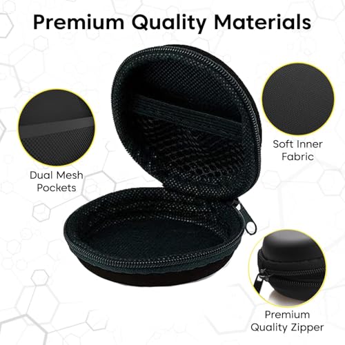 Image of Sounce Multi-Functional Portable Hard Shell Carrying Case for Earphones, Headsets, Pen Drives, SD Cards & Mobile Accessories - Compact Travel Storage Pouch with Shockproof Protection - Black