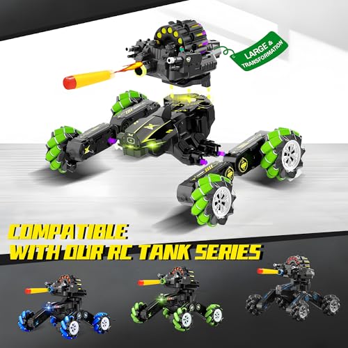 Image of Green Foam Dart Launcher Attachment for RC Toy Vehicle, Soft Foam Dart Shooting Module Replacement Part for Remote Control Stunt Car, Kids RC Car Toy Accessory