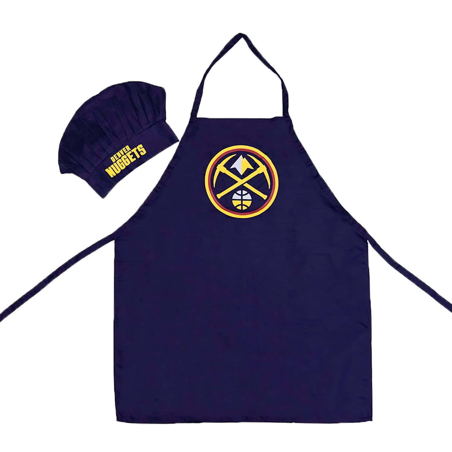 Pro Specialties Group Inc NBA Denver Nuggets Chef Hat and Apron, Full Color Team Logo, One Size US