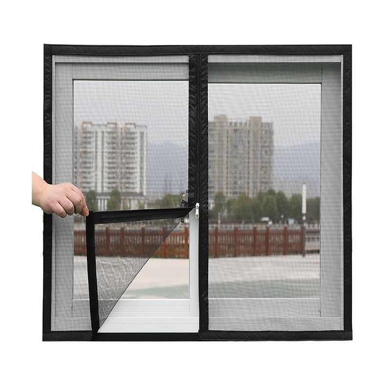 Raya Collection Zipper Mosquito Net for Window | Size Height 130 cm x Width 100 cm | Color-White Customizable Easy Install Mesh Screen Window Net Protect Home from Mosquitoes & Insects