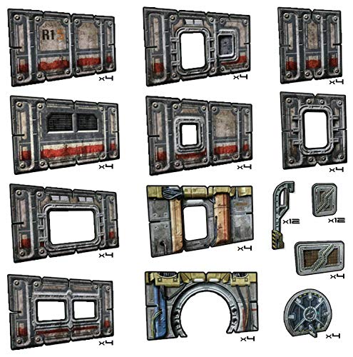 battle systems sci-fi terrain - 28mm modular 3d space terrain - perfect for wargaming and roleplaying tabletop games - full colour printed 3d 40k multi level building models outlands core set