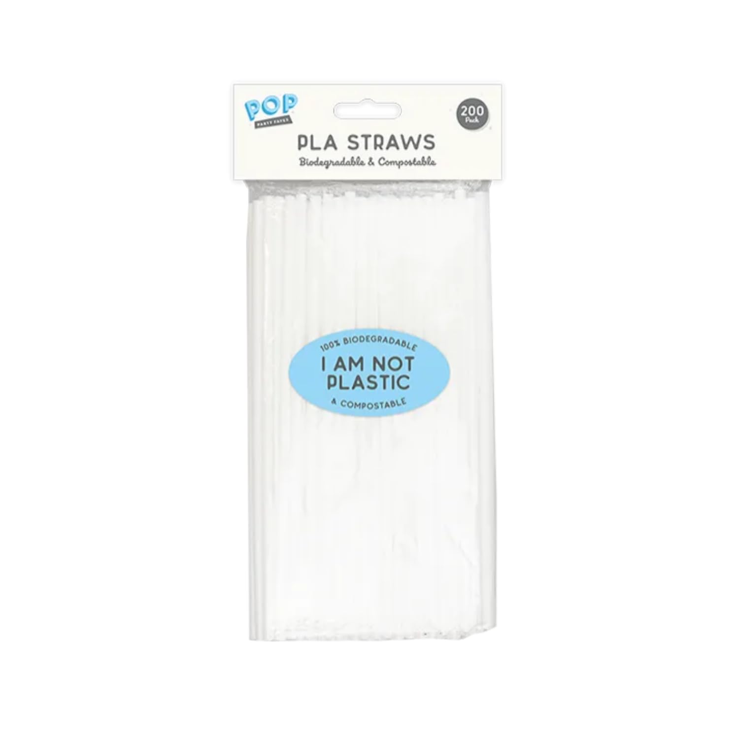 Biodegradable PLA Straws 200 Pack - Eco-Conscious Drinking Straws - Compostable Vegetable-Based Straws for Parties, Cocktails, Smoothies & Everyday Use