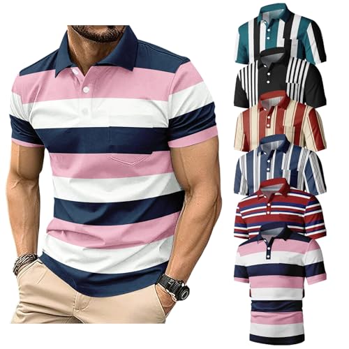 Polo Homme Manches Courtes Anti Transpiration Lot de 6 T-Shirts Casual