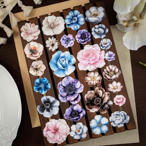 Image of 6 Rolls Floral Washi Tape Set,Pre-Cut Scrapbook Flower Tape Stickers for Journaling Supplies,Junk Journal,Scrapbooking,Notebook,Phone Case,Cups,Planner(Flower Dwelling Leisurely)