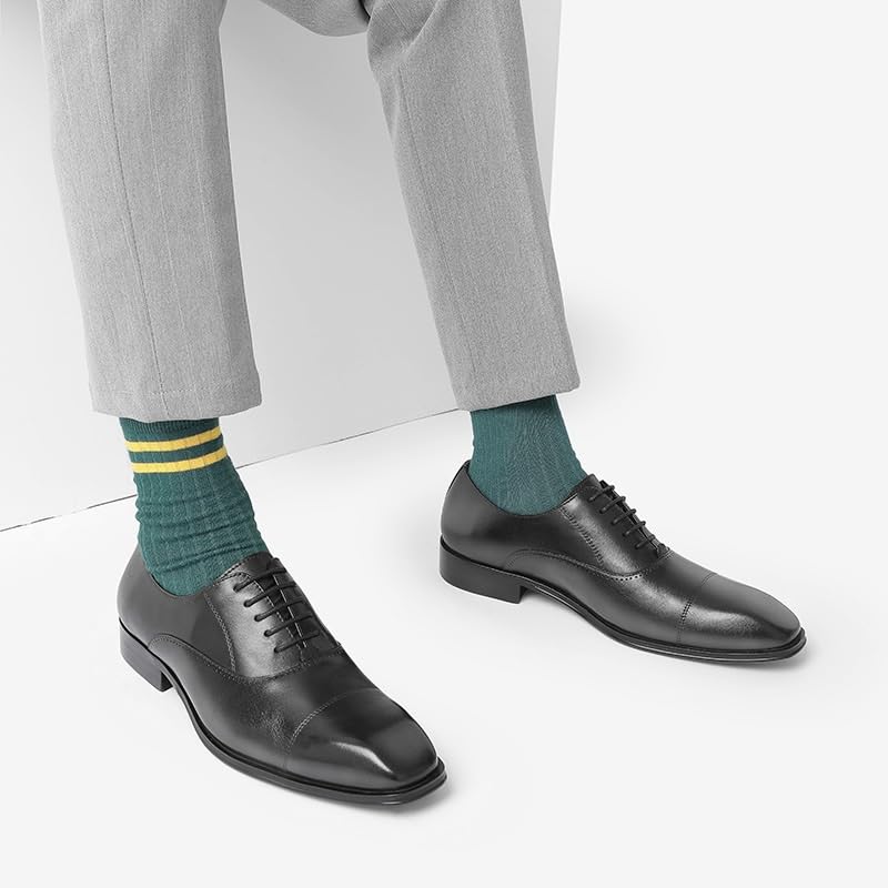 Men's Tuxedo Dress Shoes Lace Up Pointed Toe Casual Derby Shoes Formal Business Casual Oxford Shoes Trendy Plaid Upper Tuxedo Shoes for Men3