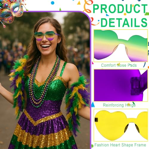 Image of Heart Sunglasses 12 /18 /24 Pcs Heart Shaped Glasses for Women Cute Funny Party Glasses Party Favors Accessories
