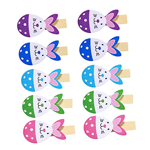 HOOTNEE 30Pcs Easter Theme Photo Clips Rabbit Shaped Clamps for DIY Decor for Photos Crafts and Holiday Celebrations Color Random