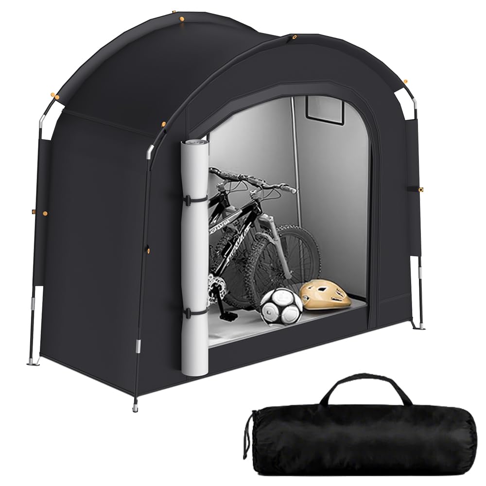 Bike Shed, Waterproof Anti-UV Bike Storage with Carry Bag, Portable Garden Garage Shelter for 2 Bicycles, Tools, Equipment, Garden Tools, Lawn Mower, UV Protection
