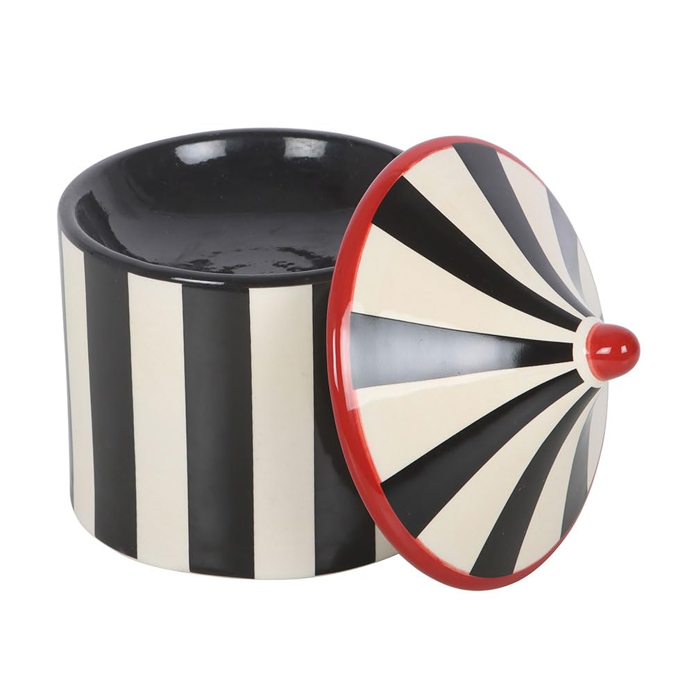 Black Striped Circus Tent Oil Burner | Unique Home Fragrance Decor