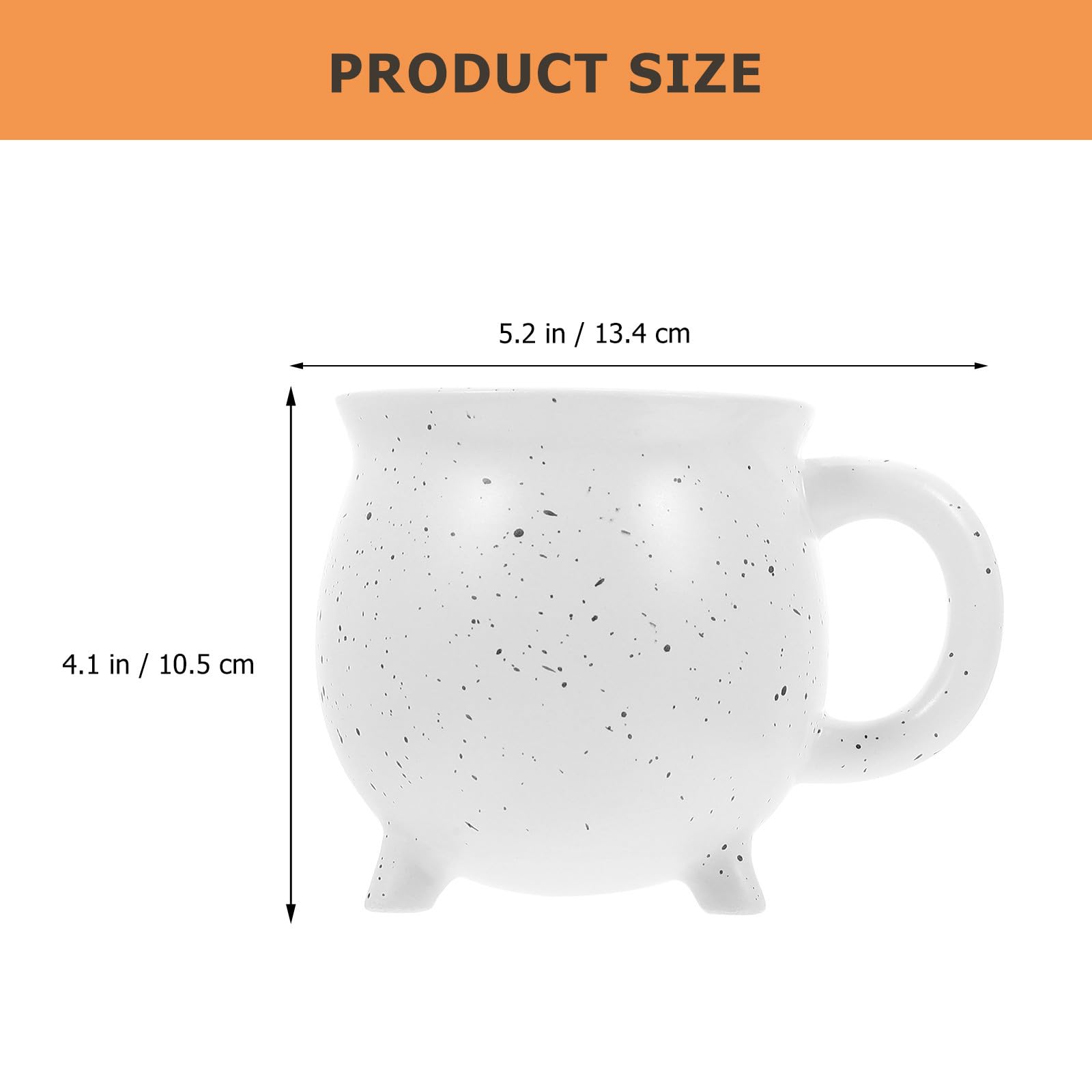 POPETPOP Kreativer Keramik Kaffeebecher 450ml Weiß mit Rutschfestem Griff Halloween Wasser und Latte Tasse Langlebige Teetasse als Geschenk für Familie Freunde