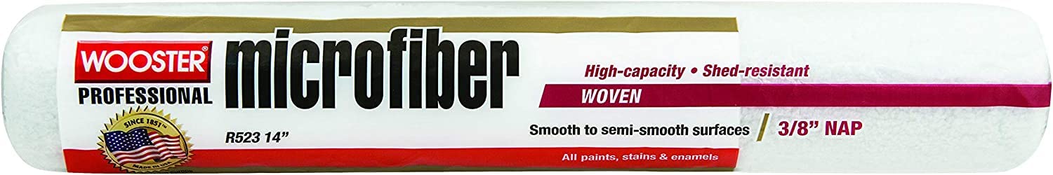 Wooster Microfiber 3/8" Nap Semi Smooth Paint Roller Sleeve - 14 Inch