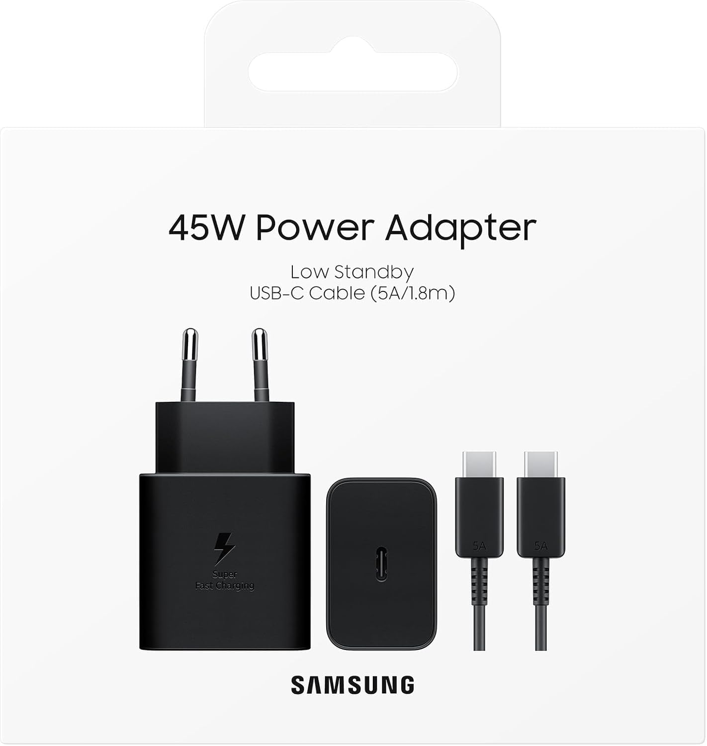 Ładowarka 45 W, kompatybilna z Samsung, Super Fast Charging, Port USB-C, EP-T4511 (przewod), czarna, 3 szt