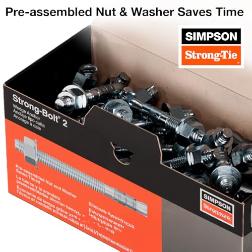 Simpson Strong-Tie STB2-50334F25-1/2" x 3-3/4" Zinc StrongBolt2 Wedge Anchor, Assembled by Simpson Strong-Tie - Image 2