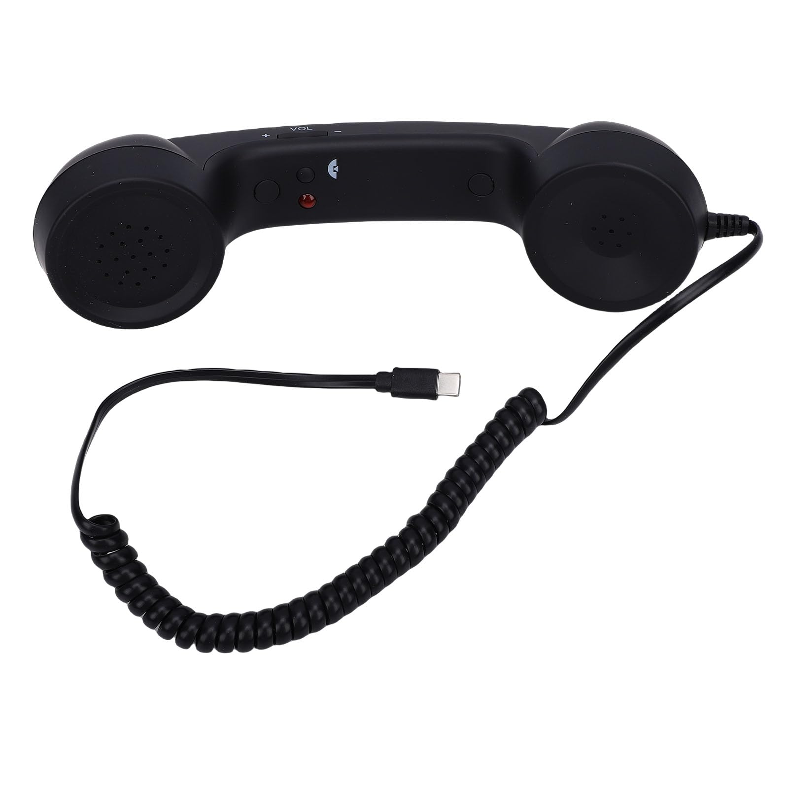 Auricular de Teléfono Retro USB C con Control de Volumen de Micrófono, Receptor de Teléfono Vintage con Cable, Accesorio de Móvil Reductor de Radiación de la Vieja (Black) — view 9