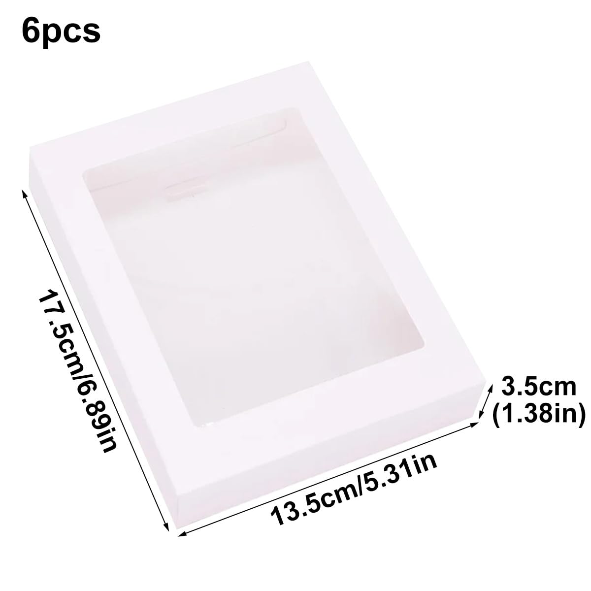 6 Pezzi Scatole Regalo in Carta Marrone Scatole in Carta Kraft con Finestra Trasparente per Dessert, Biscotti, Bomboniere E Altri Piccoli Oggetti Artigianali, 17,5 Cm x 13,5 Cm x 3,5 Cm