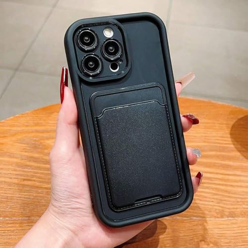 Étui portefeuille iPhone 11 Pro Max noir en silicone souple résistant aux rayures