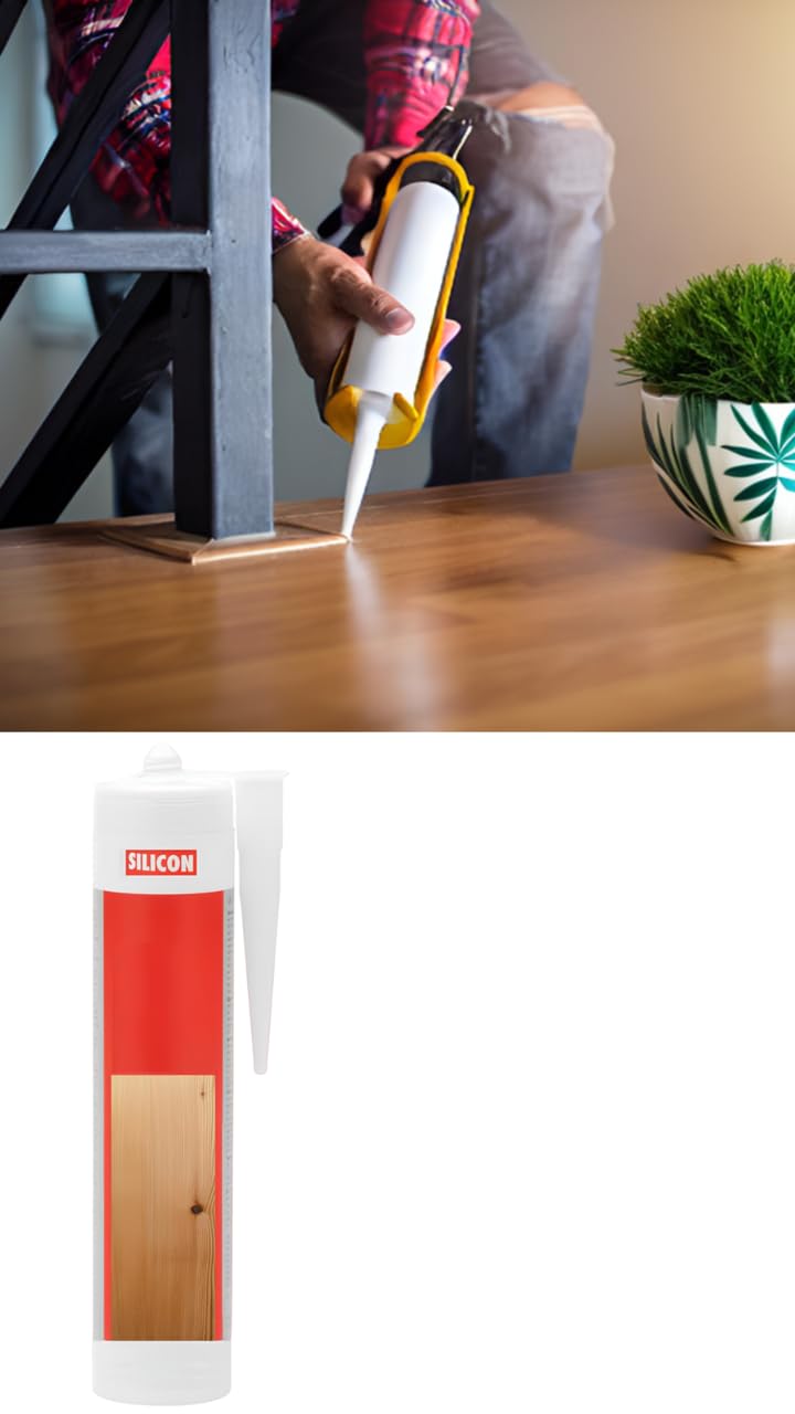 Silicone acrylique à l'eau sans solvant pour bois - Scellant bois pour trous, fissures et fentes - Chêne moyen
