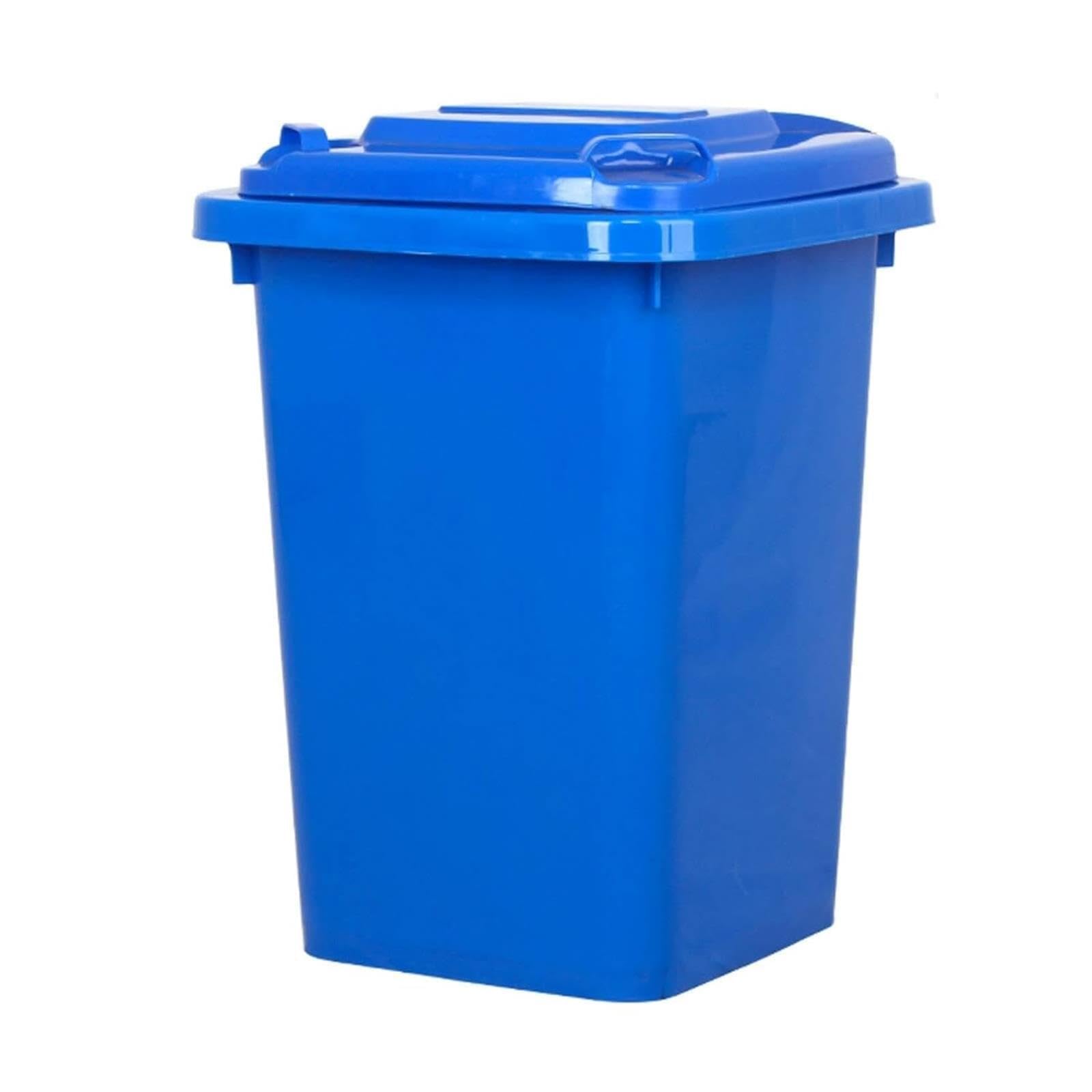 VITIWEDTY Commercial Outdoor Trash Can with Wheels, Garbage Can with Lid for Home, Warehouse & Restaurant (Blue 50L)