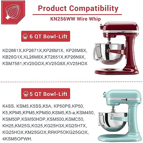 Compare Wire Whip Accessories and Attachment for KitchenAid 56 Quart BowlLift Stand Mixers