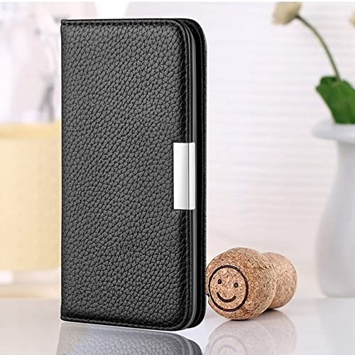 Etui portefeuille en cuir pour Galaxy A12 à motif litchi chic et robuste
