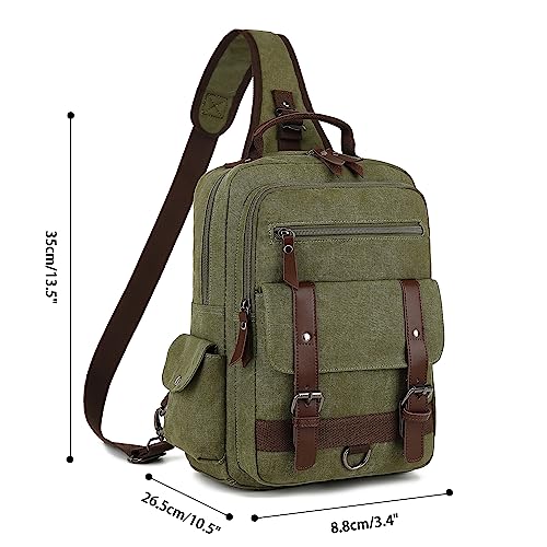 Vintage Messenger Bag, Canvas Backpack for Travel, Men's Shoulder Bag, Dual-use Bag for Hand Carry and Crossbody Carry4