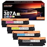 307A Toner Cartridge Set CE740A CE741A CE742A CE743A Toner Replacement for HP 307A Toner Works with Color Professional CP5225 CP5225n CP5225dn CP5220 Printer (4-Pack Black, Cyan, Magenta, Yellow)