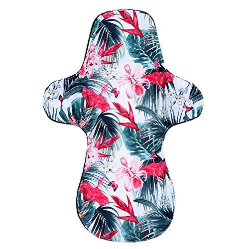 Image of 7PCS Pack Reusable Washable Incontinence Cloth Pads Including 6PCS Heavy Flow Feminine Hygiene Bamboo Charcoal Cloth Sanitary Pads Reusable Menstrual Pad + 1PC Mini Wet Bag