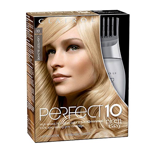 Clairol Nice'n Easy Perfect 10 Permanent Hair Color, 10 Lightest Blonde, Pack of