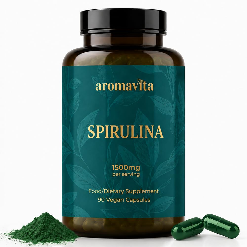 Pure Organic Greek Spirulina 1500 mg (Double Strength), 90 Vegan Capsules