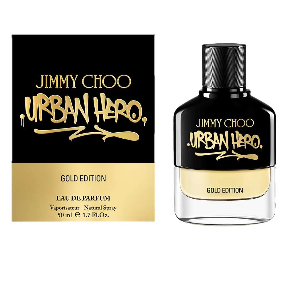 JIMMY CHOO E001-23P-078794 Fragrance Urban Hero Gold Edition EDP Natural Spray 50 ml for adults, built for long-lasting everyday fragrance wear, 50 ml, gold, natural