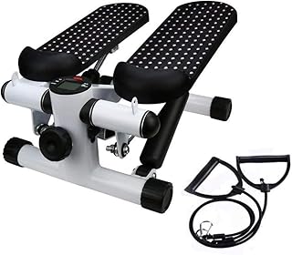 Steppers for Exercise, Mini Stair Stepper with Res Portable Indoor Stair Stepper Mini Air Climber Twist Stair Stepper for Exercise Machine with Resistance Band and LCD Display for Office Household Gym